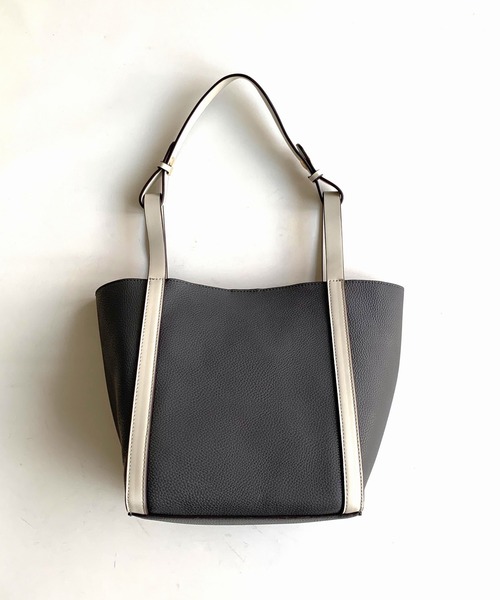 Q（キュー）の「2wayショルダートート（トートバッグ・レディース・チャコールグレー/ライトブルー・ONE SIZE）」の21枚目の写真