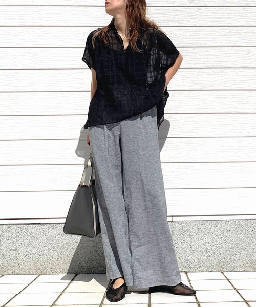 Q（キュー）の「2wayショルダートート（トートバッグ・レディース・チャコールグレー/ライトブルー・ONE SIZE）」の5枚目の写真