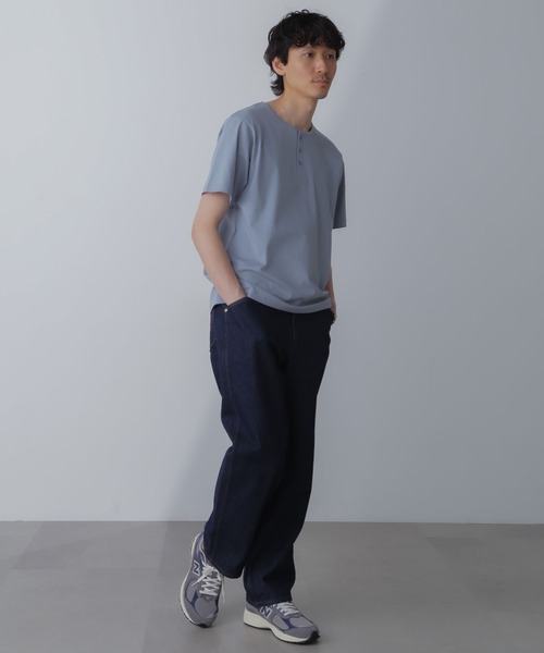 NANO universe(ナノユニバース)の「WEB限定/アンチスメル ヘンリーネックTシャツ 半袖(Tシャツ/カットソー・メンズ・ブラック/ブルーグレー/ホワイト/グレー系その他4・L/M/S/XL)」の13枚目の写真