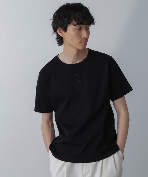 NANO universe(ナノユニバース)の「WEB限定/アンチスメル ヘンリーネックTシャツ 半袖(Tシャツ/カットソー・メンズ・ブラック/ブルーグレー/ホワイト/グレー系その他4・L/M/S/XL)」の16枚目の写真
