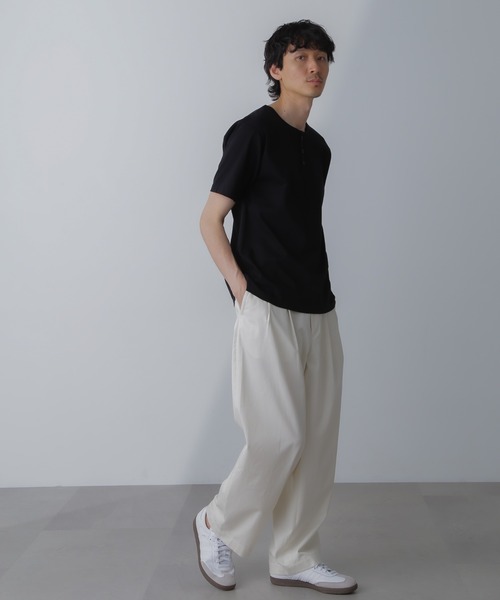 NANO universe(ナノユニバース)の「WEB限定/アンチスメル ヘンリーネックTシャツ 半袖(Tシャツ/カットソー・メンズ・ブラック/ブルーグレー/ホワイト/グレー系その他4・L/M/S/XL)」の18枚目の写真