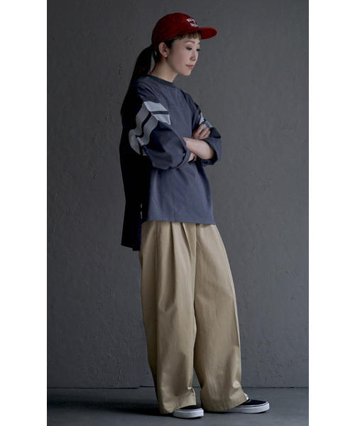 apartment department(アパートメントデパートメント)の「フットボールTシャツ(Tシャツ/カットソー・レディース・アイボリー/グレイッシュブルー/チャコール・M)」の19枚目の写真