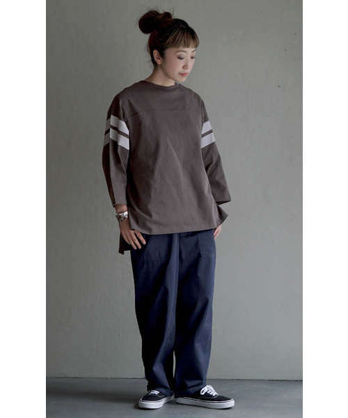 apartment department(アパートメントデパートメント)の「フットボールTシャツ(Tシャツ/カットソー・レディース・アイボリー/グレイッシュブルー/チャコール・M)」の22枚目の写真