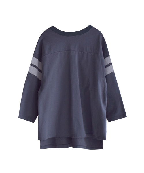 apartment department(アパートメントデパートメント)の「フットボールTシャツ(Tシャツ/カットソー・レディース・アイボリー/グレイッシュブルー/チャコール・M)」の15枚目の写真