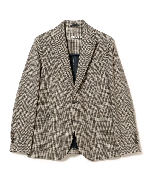 CIRCOLO 1901(チルコロ 1901)の「【別注】CIRCOLO1901 / グレンチェック+ペーン ジャケット(テーラードジャケット・メンズ・ダークブラウン・52/50/48/46/44/42)」の2枚目の写真