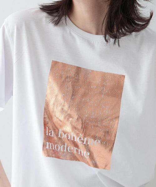 GALLEST（ギャレスト）の「◆GOLD箔プリントT（Tシャツ/カットソー・レディース・ホワイト/グレー/カーキ/ブラック・38）」の10枚目の写真