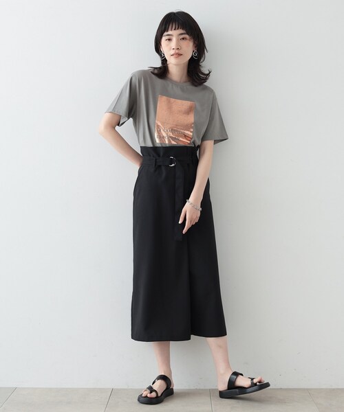 GALLEST（ギャレスト）の「◆GOLD箔プリントT（Tシャツ/カットソー・レディース・ホワイト/グレー/カーキ/ブラック・38）」の13枚目の写真