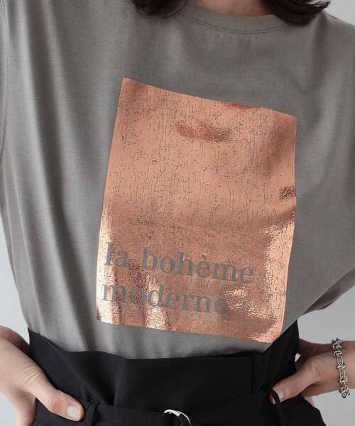 GALLEST（ギャレスト）の「◆GOLD箔プリントT（Tシャツ/カットソー・レディース・ホワイト/グレー/カーキ/ブラック・38）」の15枚目の写真