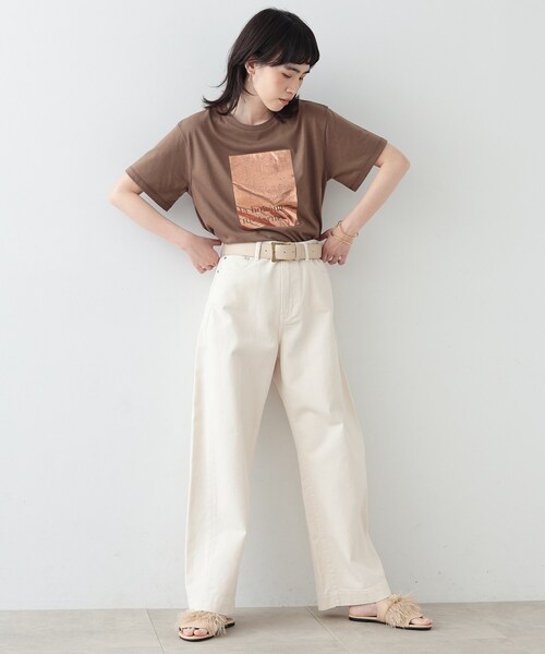 GALLEST（ギャレスト）の「◆GOLD箔プリントT（Tシャツ/カットソー・レディース・ホワイト/グレー/カーキ/ブラック・38）」の17枚目の写真