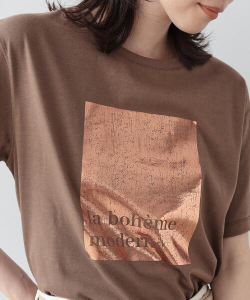 GALLEST（ギャレスト）の「◆GOLD箔プリントT（Tシャツ/カットソー・レディース・ホワイト/グレー/カーキ/ブラック・38）」の22枚目の写真