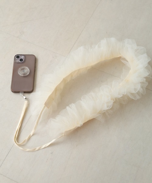 Bab（バブ）の「ショルダーチュールスマホストラップ（スマホグッズ・レディース・グレー/アイボリー/ブラック・ONESIZE）」の6枚目の写真