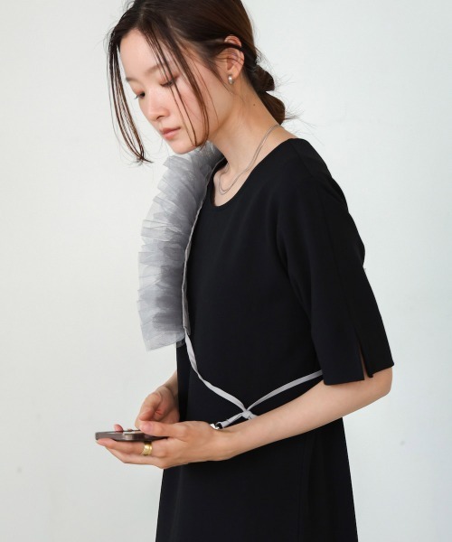 Bab（バブ）の「ショルダーチュールスマホストラップ（スマホグッズ・レディース・グレー/アイボリー/ブラック・ONESIZE）」の5枚目の写真