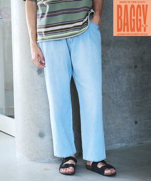 BAYFLOW(ベイフロー)の「コットンリネンデニムバギーパンツ(デニムパンツ・メンズ・ブルー/ライトブルー・LARGE/MEDIUM)」の2枚目の写真