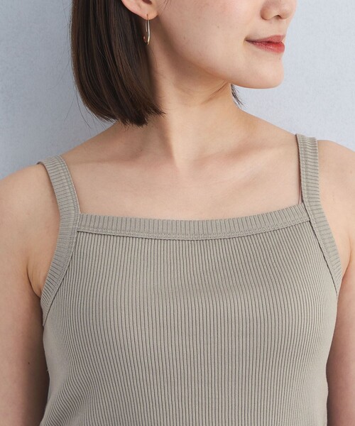 green label relaxing（グリーンレーベルリラクシング）の「バーネック キャミソール タンクトップ（キャミソール・レディース・モカ/ブラック/オフホワイト・FREE）」の9枚目の写真
