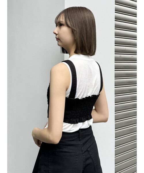 MURUA(ムルーア)の「【SET UP対応】フリンジデニムビスチェ(シャツ/ブラウス・レディース・ブラック/ライトブルー・FREE)」の11枚目の写真