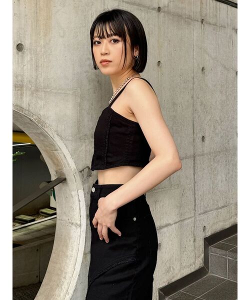 MURUA(ムルーア)の「【SET UP対応】フリンジデニムビスチェ(シャツ/ブラウス・レディース・ブラック/ライトブルー・FREE)」の19枚目の写真