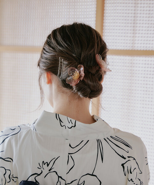 CHACO （FLOWER ACCESSORY）（チャコ）の「*【CHACO×Kastane】フラワーヘアアクセSET（ヘアピン・レディース・クリア/サーモンピンク/ホワイト・FREE）」の14枚目の写真