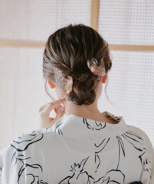 CHACO （FLOWER ACCESSORY）（チャコ）の「*【CHACO×Kastane】フラワーヘアアクセSET（ヘアピン・レディース・クリア/サーモンピンク/ホワイト・FREE）」の13枚目の写真