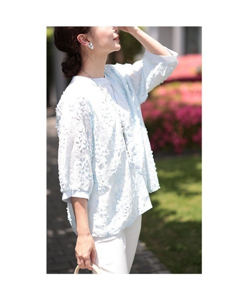 Sawa a la mode（サワアラモード）の「蔦刺繍コットンシャツブラウス（シャツ/ブラウス・レディース・ピンク/ホワイト/ブルー・FREE）」の10枚目の写真