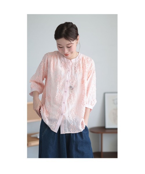 Sawa a la mode（サワアラモード）の「蔦刺繍コットンシャツブラウス（シャツ/ブラウス・レディース・ピンク/ホワイト/ブルー・FREE）」の14枚目の写真