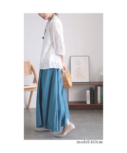 Sawa a la mode（サワアラモード）の「蔦刺繍コットンシャツブラウス（シャツ/ブラウス・レディース・ピンク/ホワイト/ブルー・FREE）」の18枚目の写真