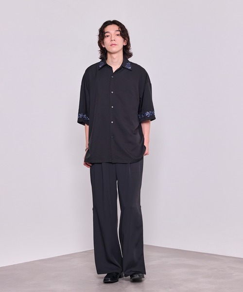 JUNRED(ジュンレッド)の「ヨークフラワーエンブロイダリーS/Sシャツ(シャツ/ブラウス・メンズ・ホワイト/ブラック・L/M/S)」の13枚目の写真