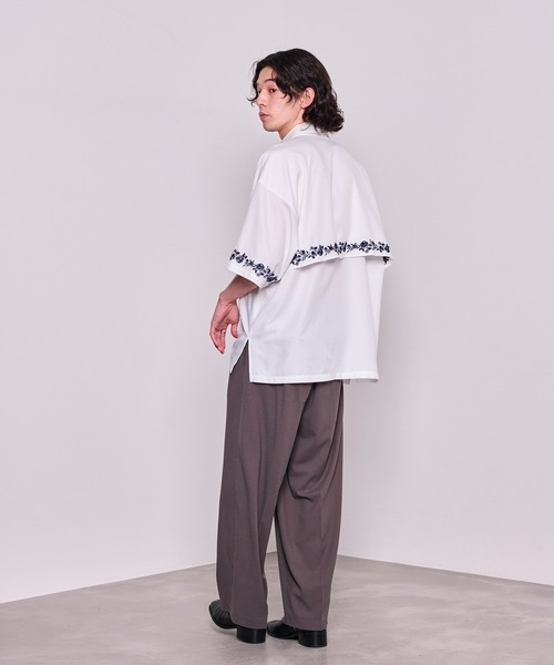 JUNRED(ジュンレッド)の「ヨークフラワーエンブロイダリーS/Sシャツ(シャツ/ブラウス・メンズ・ホワイト/ブラック・L/M/S)」の16枚目の写真