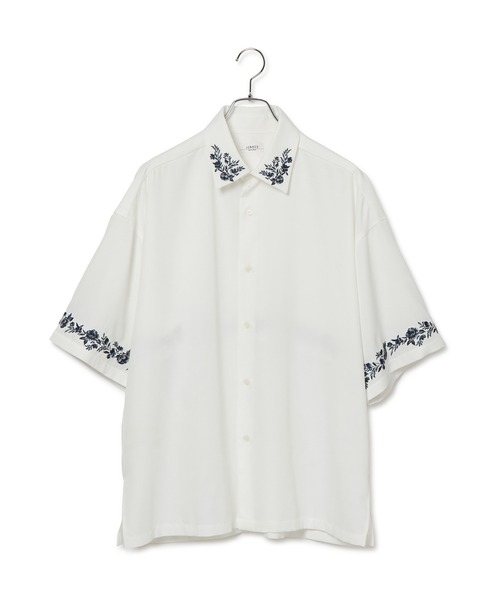 JUNRED(ジュンレッド)の「ヨークフラワーエンブロイダリーS/Sシャツ(シャツ/ブラウス・メンズ・ホワイト/ブラック・L/M/S)」の17枚目の写真