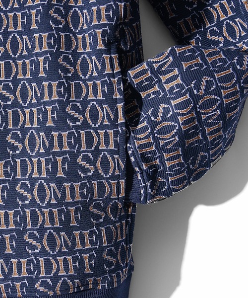 SOMEDIFF（サムディフ）の「【SOMEDIFF】総柄ジャガードフルジップパーカー メンズ（パーカー・メンズ・ホワイト/ネイビー・M/L/XL）」の11枚目の写真