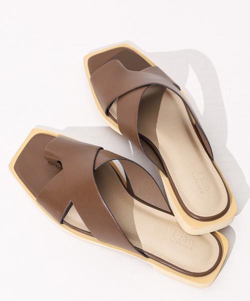 LIAN(リアン)の「【LIAN】クロストングサンダル(サンダル・レディース・ブラック/ブラウン・LARGE/MEDIUM)」の2枚目の写真