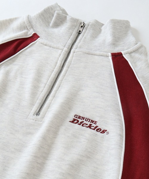 Dickies(ディッキーズ)の「【GENUINE DICKIES/ジェニュインディッキーズ】ショート丈 ハーフジップ プルオーバー(スウェット・レディース・サックスブルー/ブラック/オートミール・L/M)」の8枚目の写真