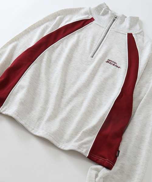 Dickies(ディッキーズ)の「【GENUINE DICKIES/ジェニュインディッキーズ】ショート丈 ハーフジップ プルオーバー(スウェット・レディース・サックスブルー/ブラック/オートミール・L/M)」の6枚目の写真