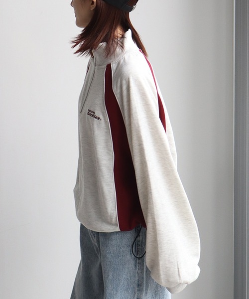 Dickies(ディッキーズ)の「【GENUINE DICKIES/ジェニュインディッキーズ】ショート丈 ハーフジップ プルオーバー(スウェット・レディース・サックスブルー/ブラック/オートミール・L/M)」の22枚目の写真