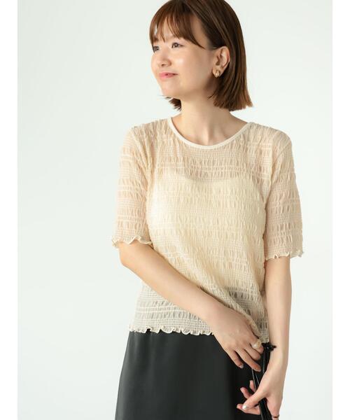 Lugnoncure(ルノンキュール)の「半袖シャーリングメロートップス(Tシャツ/カットソー・レディース・ブラック/キナリ/カーキ/オフホワイト・F)」の22枚目の写真