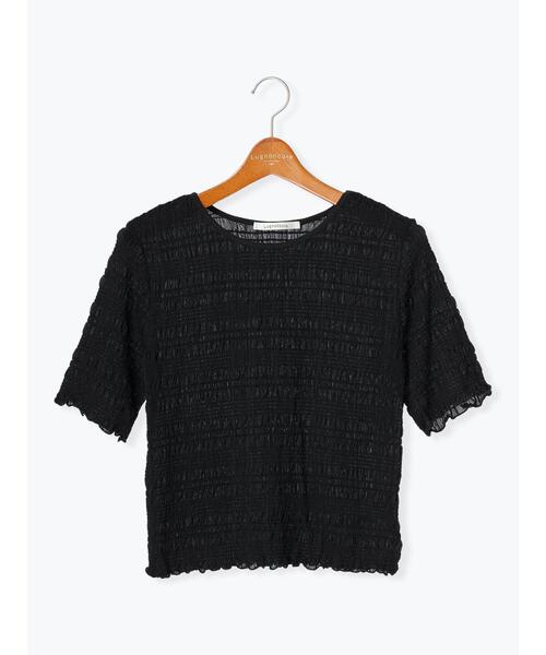 Lugnoncure(ルノンキュール)の「半袖シャーリングメロートップス(Tシャツ/カットソー・レディース・ブラック/キナリ/カーキ/オフホワイト・F)」の20枚目の写真