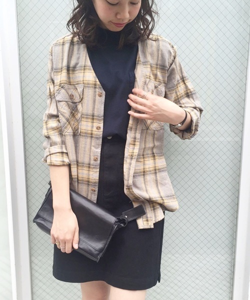 Kastane（カスタネ）の「オンブレーCHKビックシャツ（シャツ/ブラウス・レディース・マスタード/レッド/カーキ・FREE）」の16枚目の写真