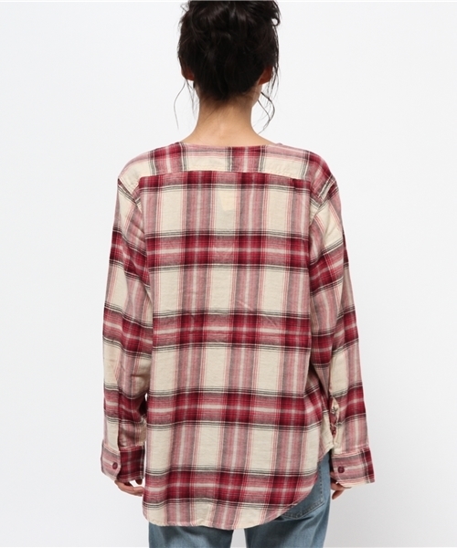 Kastane（カスタネ）の「オンブレーCHKビックシャツ（シャツ/ブラウス・レディース・マスタード/レッド/カーキ・FREE）」の11枚目の写真