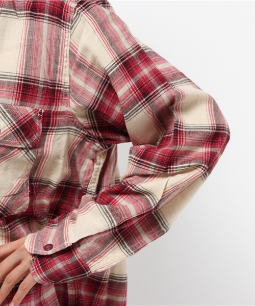 Kastane（カスタネ）の「オンブレーCHKビックシャツ（シャツ/ブラウス・レディース・マスタード/レッド/カーキ・FREE）」の13枚目の写真