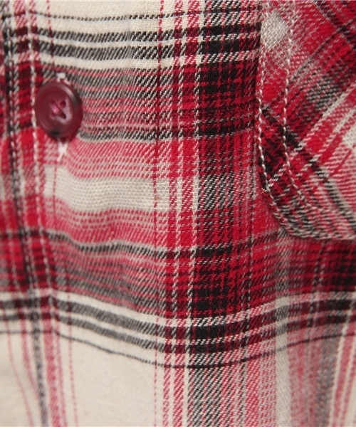 Kastane（カスタネ）の「オンブレーCHKビックシャツ（シャツ/ブラウス・レディース・マスタード/レッド/カーキ・FREE）」の6枚目の写真