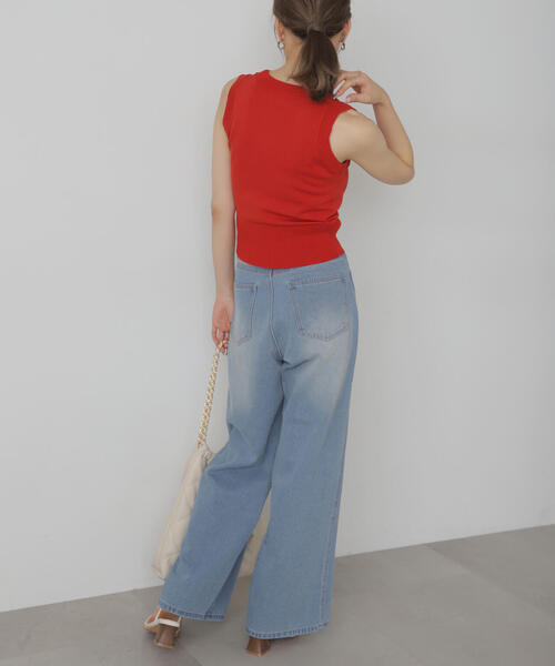 FREE'S MART（フリーズマート）の「◆Uネックノースリーブニット（ニット/セーター・レディース・ホワイト/レッド/グレー・FREE）」の7枚目の写真