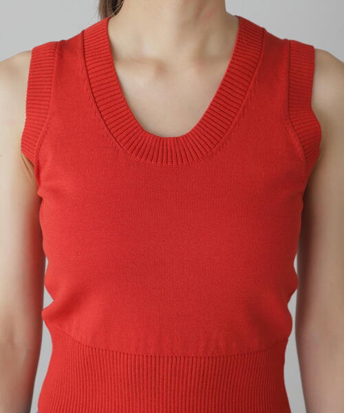 FREE'S MART（フリーズマート）の「◆Uネックノースリーブニット（ニット/セーター・レディース・ホワイト/レッド/グレー・FREE）」の22枚目の写真