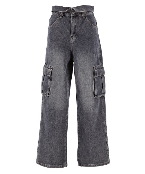 t77　Coke ワイドカーゴパンツ　変形ワイドハーフデニム　Mサイズ SITRY カーゴパンツ 2WAY Denim Wide Cargo Pants/2WAY デニム