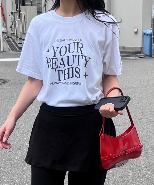 fiere(フィエール)の「韓国っぽプリント半袖Tシャツ(Tシャツ/カットソー・レディース・ホワイト・L/M/S)」の5枚目の写真
