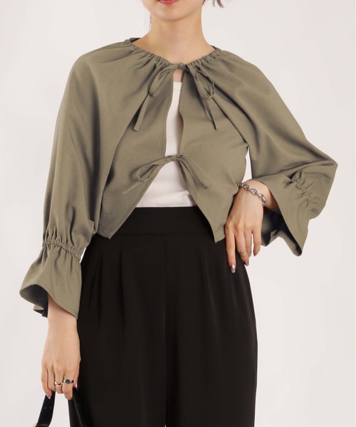 キャンディースリーブリボンカーディガン