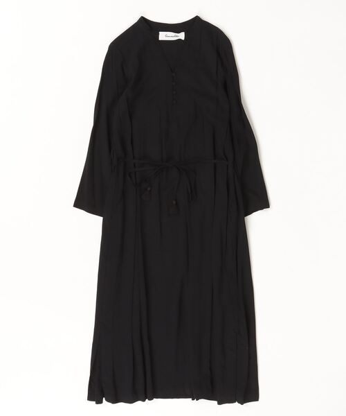 セール】RAYON JACQUARD SOLID DRESS（ワンピース）｜sara