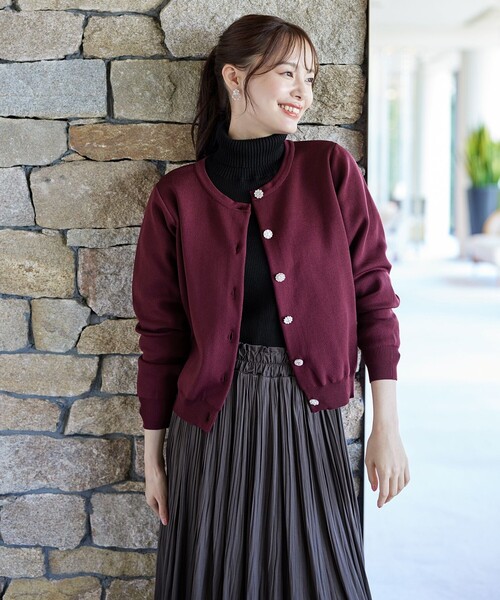 美品☆YOKO CHAN ニット カーディガン ボレロ ビジューボタン 長袖 楽天市場】ヨーコチャン（カーディガン・ボレロ｜トップス