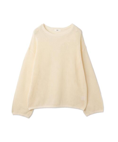 SHORT ROUND（ショートラウンド）の「SHORT ROUND/メッシュニットプルオーバー（ニット/セーター・メンズ・オフホワイト/ブラック・MEDIUM/LARGE）」の18枚目の写真