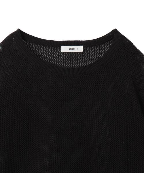 SHORT ROUND（ショートラウンド）の「SHORT ROUND/メッシュニットプルオーバー（ニット/セーター・メンズ・オフホワイト/ブラック・MEDIUM/LARGE）」の15枚目の写真