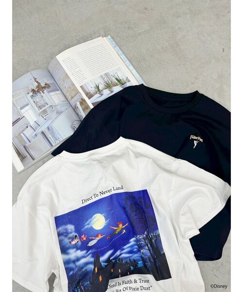 MURUA（ムルーア）の「【ディズニーコレクション】ピーター・パン/ストーリーTシャツ（Tシャツ/カットソー・レディース・ブラック/ホワイト・FREE）」の5枚目の写真