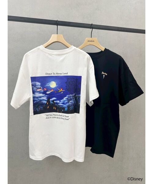 MURUA（ムルーア）の「【ディズニーコレクション】ピーター・パン/ストーリーTシャツ（Tシャツ/カットソー・レディース・ブラック/ホワイト・FREE）」の6枚目の写真